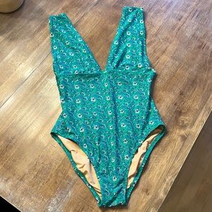 J. Crew Paisley V-neck one-piece swimsuit: - Modern Clover - Medium